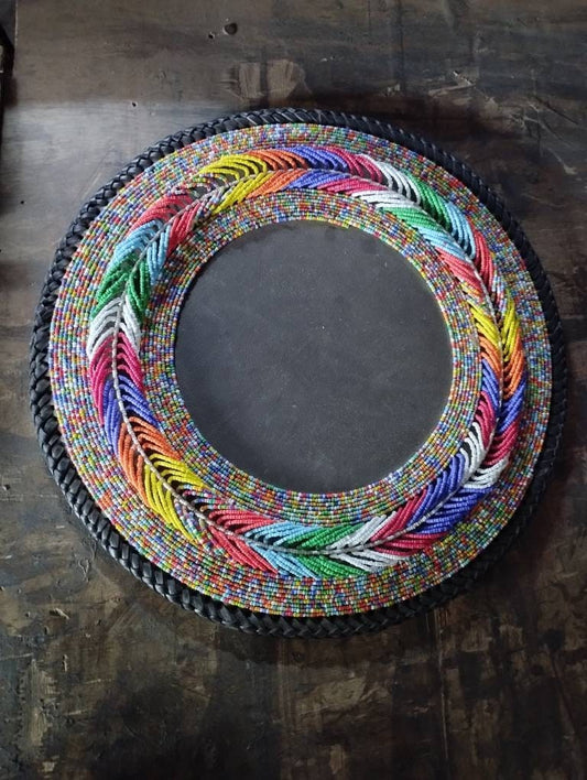 Large 14" beaded African Wall Decor mats/ Wall Hanging decor/ Handmade home decor / African Wall Decor/ Wall mat Set/ Wall Basket /table mat