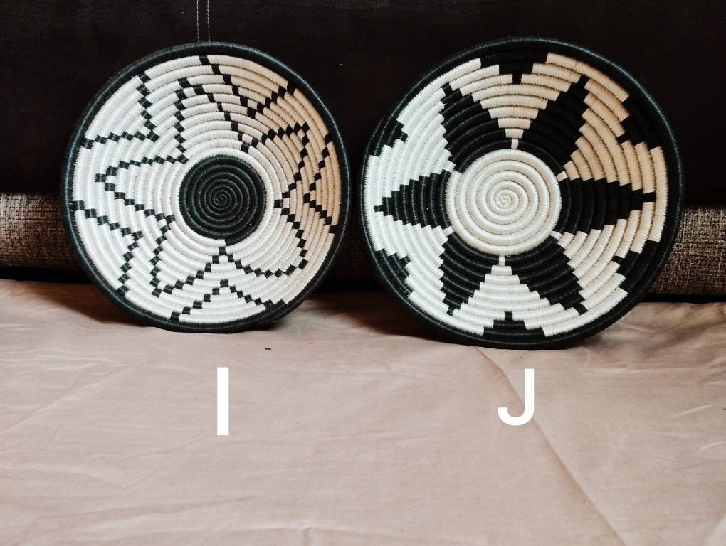 Authentic Rwandan Wall Baskets - Set of 15 for African Home Decor