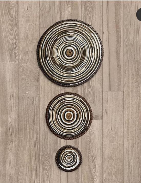 Set of 3 beaded African Wall Decor mats/ Wall Hanging decor/ Handmade home decor/ African Wall Decor/ Wall mat Set/ Wall Basket / table mats