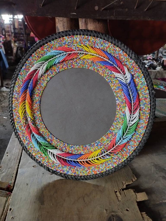 Large 14" beaded African Wall Decor mats/ Wall Hanging decor/ Handmade home decor / African Wall Decor/ Wall mat Set/ Wall Basket /table mat