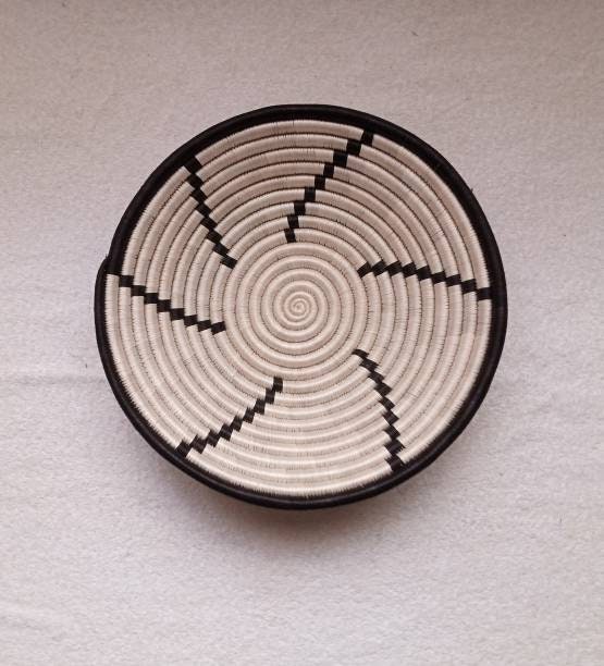 12" Large African wall basket, Home Decor basket, Wicker wall art, African wall hanging, African woven basket, Rwanda Baskets, wall baskets